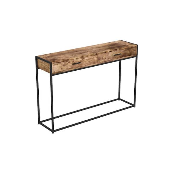 Unbranded Safdie and Co. 48 in. Reclaimed Wood Rectangle Wood Console Table with Drawers