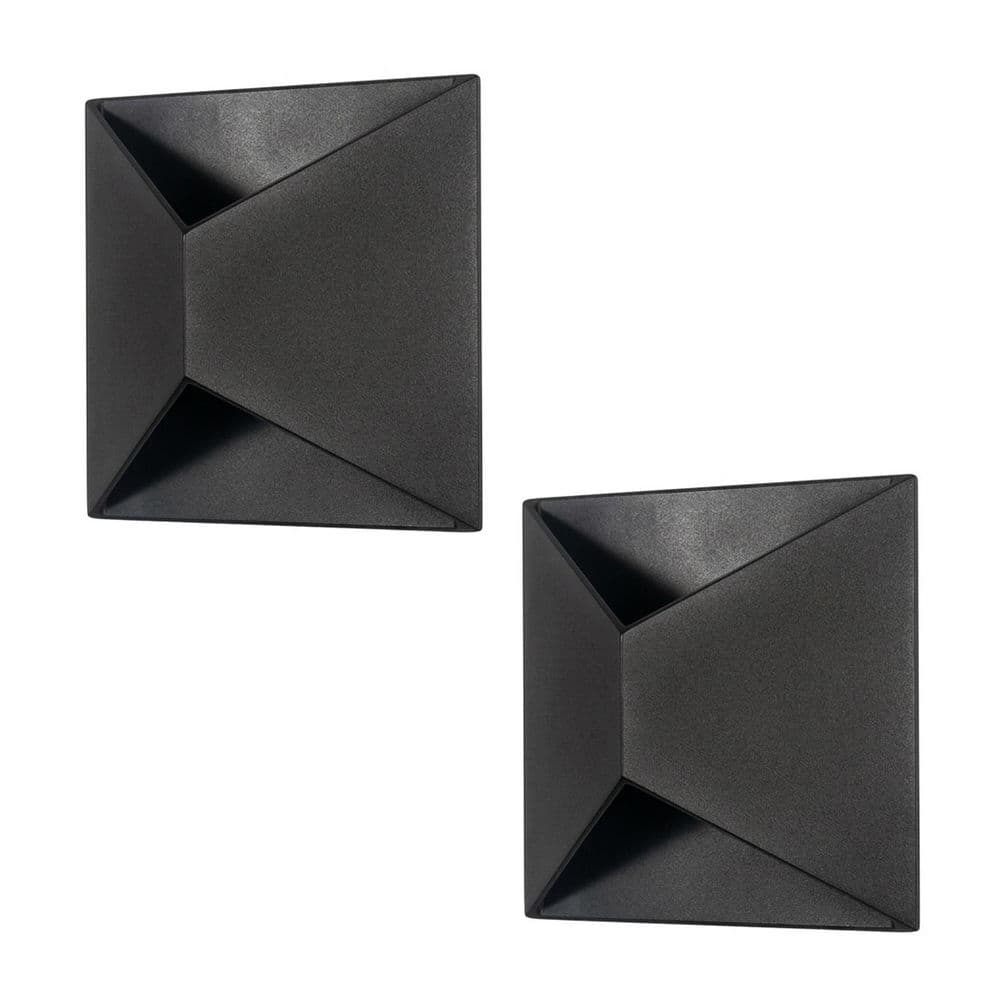 7 in. 1-Light Black Triangle Lantern Wall Sconce for Bedrooms and Hallways (2-Pack) price history on PriceWatchPro