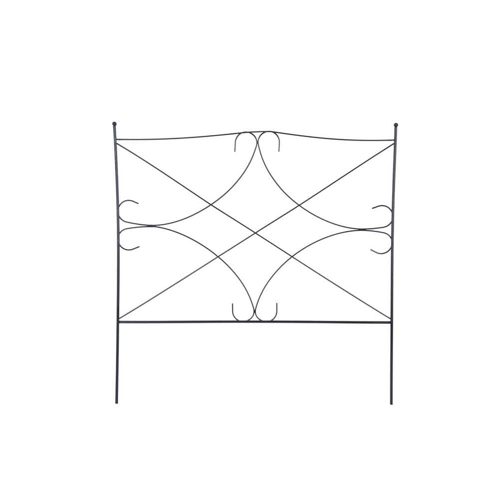 Mr.Garden 24 in. x 24 in. Black Edging Fence Metal Decorative Garden Fence Panels for Garden