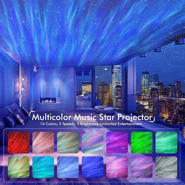 Star Projector, Galaxy Projector shops for Bedroom, Bluetooth Speaker-White Noise Aurora Projector, Night Light Projector