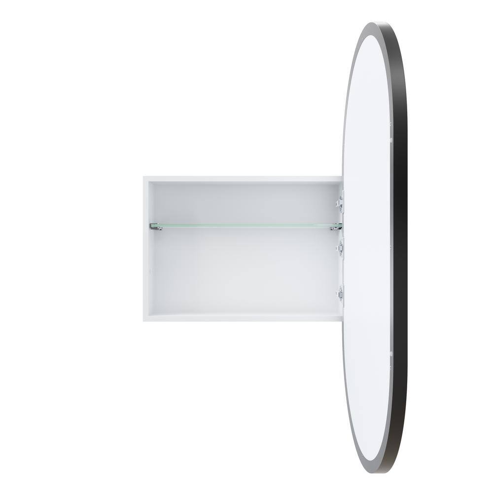 Black Stainless Steel Recessed Medicine Cabinet with Mirror