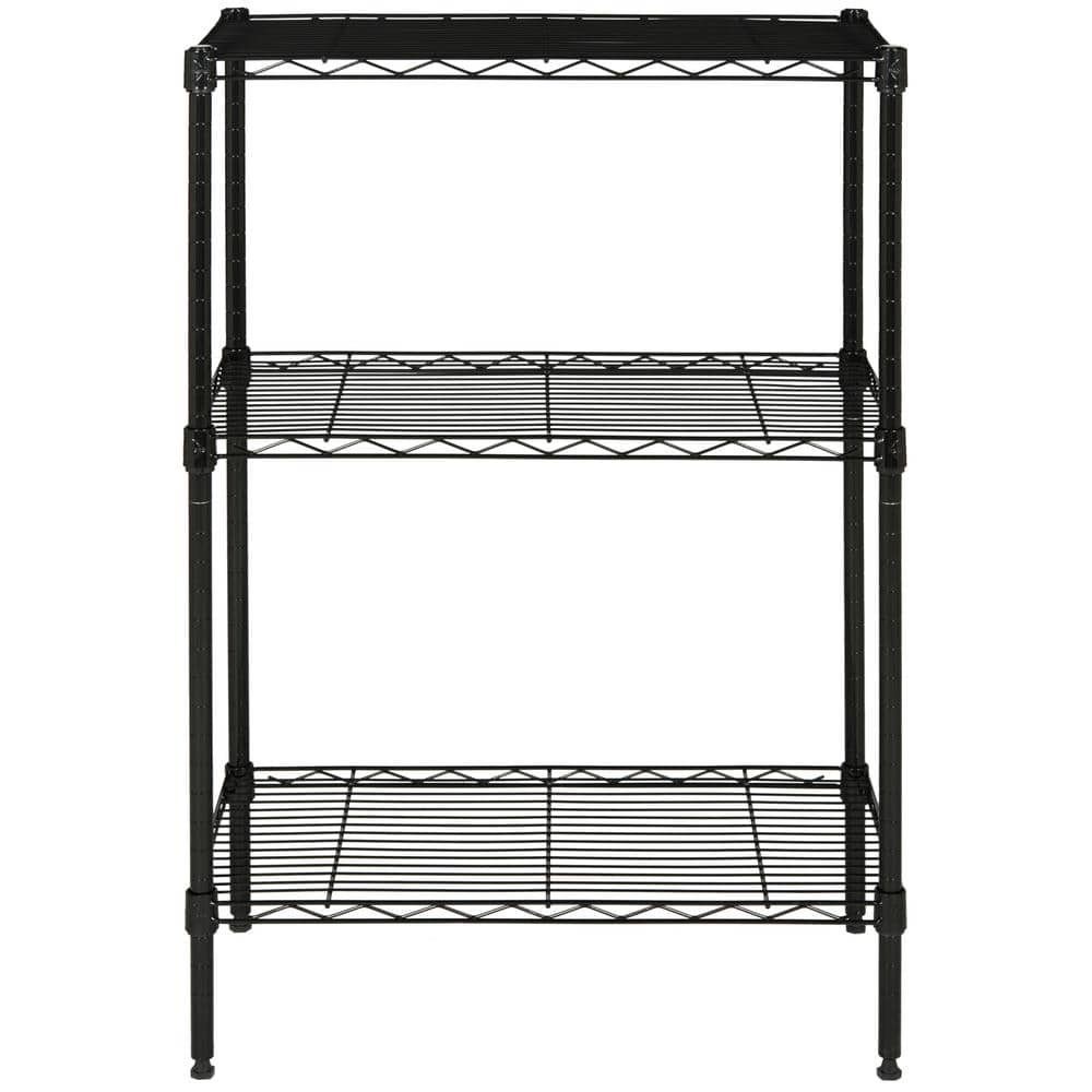 SAFAVIEH Black 3Tier Carbon Steel Wire Shelving Unit (23 in. W x 35 in