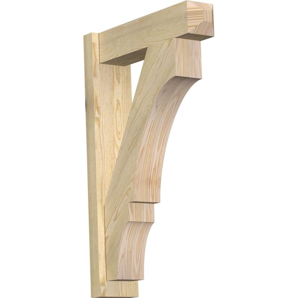 Ekena Millwork 6 in. x 34 in. x 22 in. Douglas Fir Balboa Craftsman Rough Sawn Outlooker