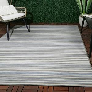Cowen Blue 5 ft. x 7 ft. Striped Reversible Indoor/Outdoor Area Rug