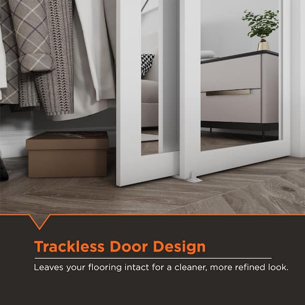 Reviews for TRUporte 72 in. x 80 in. Harmony White Mirror MDF