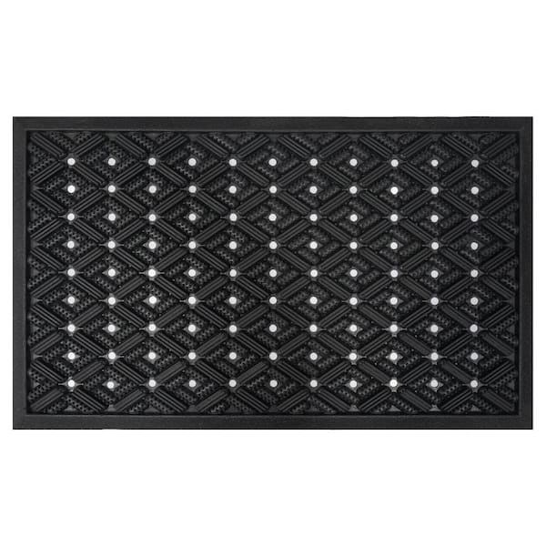 Diamond Rubber 18 in. x 30 in. Indoor/Outdoor Black Doormat