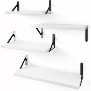16.5 in. W x 6.1 in. H x 4.3 in. D Wood Rectangular Shelf in White 4 Sets Adjustable Shelves
