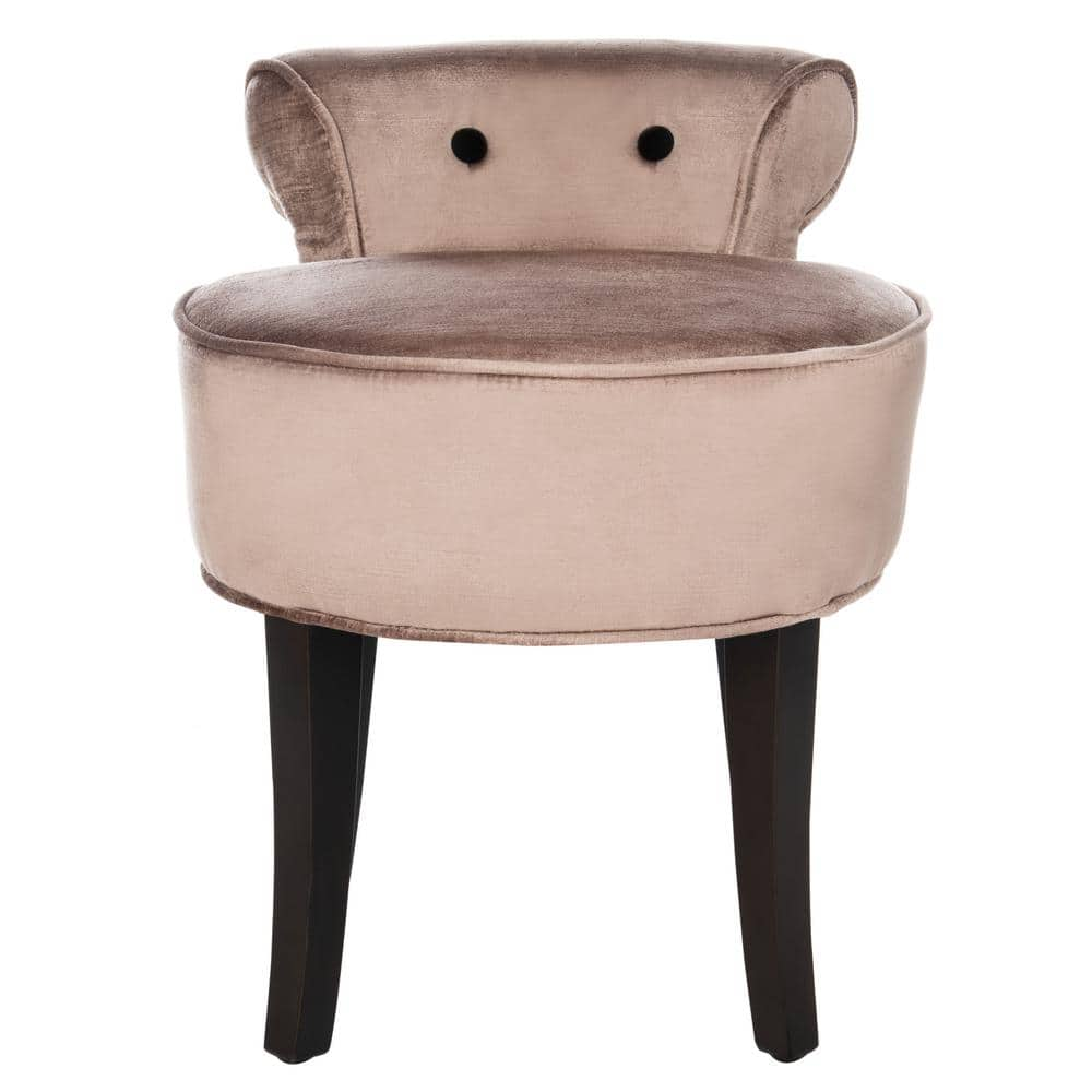 SAFAVIEH Georgia Brown Upholstered Vanity Stool