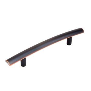 Arched 3-3/4 in. (96 mm) Center-to-Center Bronze with Copper Highlights Drawer Pull