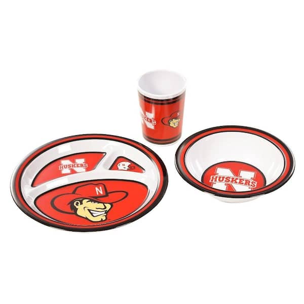 BSI Products NCAA Nebraska Cornhuskers 3-Piece Kid's Dish Set