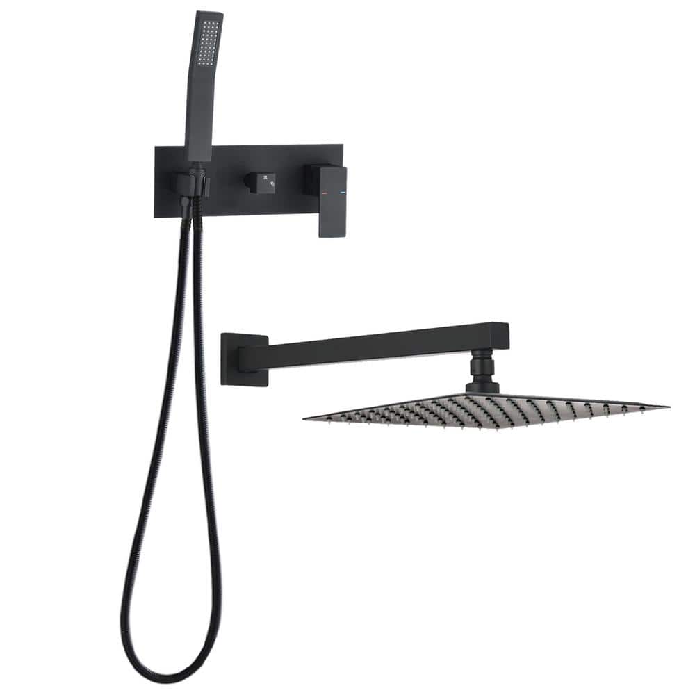 Large Black Wall Mounted Rain Shower System