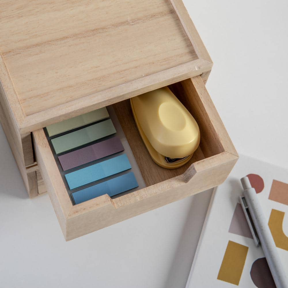 Light Natural Paulownia Wood Stackable Storage Boxes with Drawers
