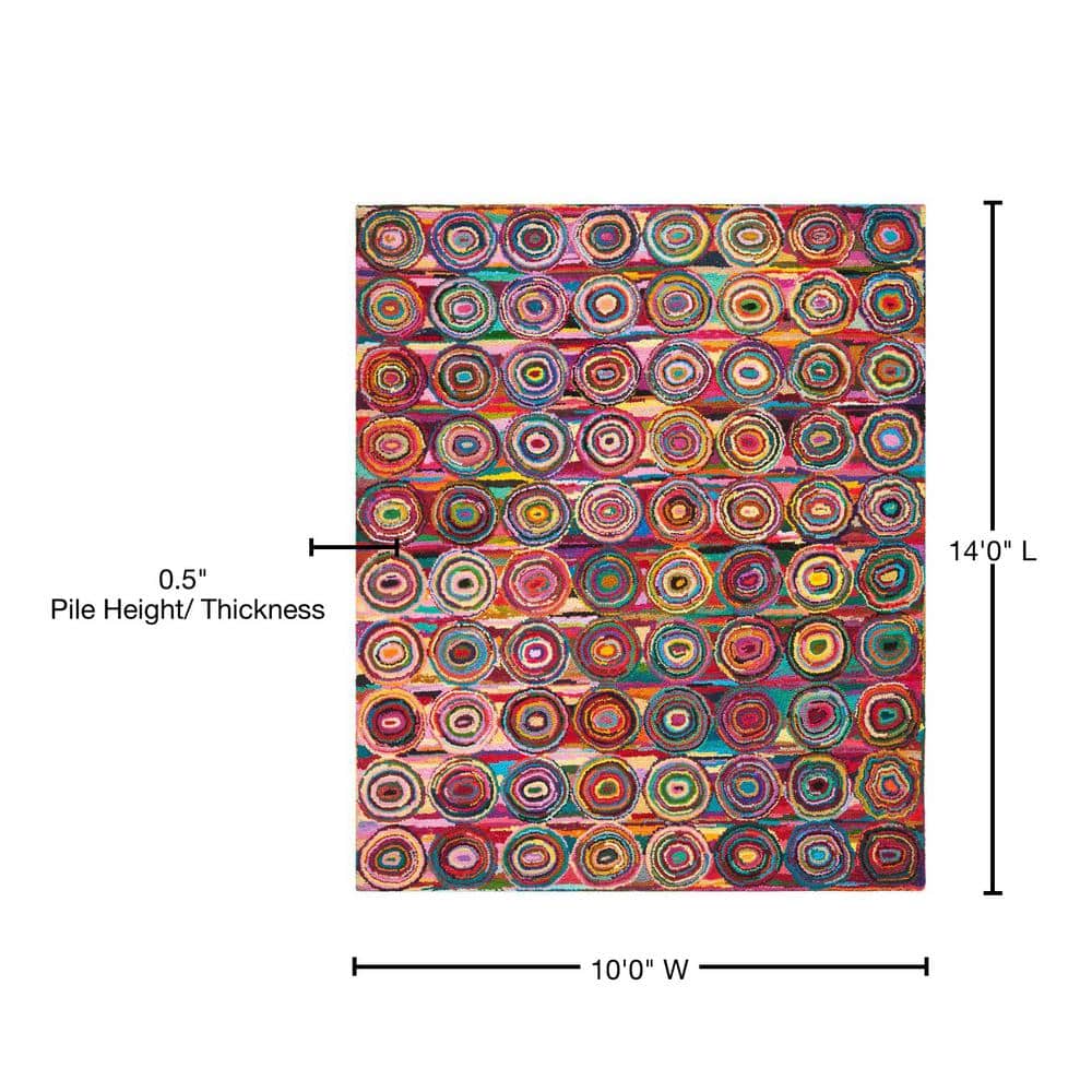 Hand-Tufted Multicolor Cotton Rectangular 10' x 14' Area Rug