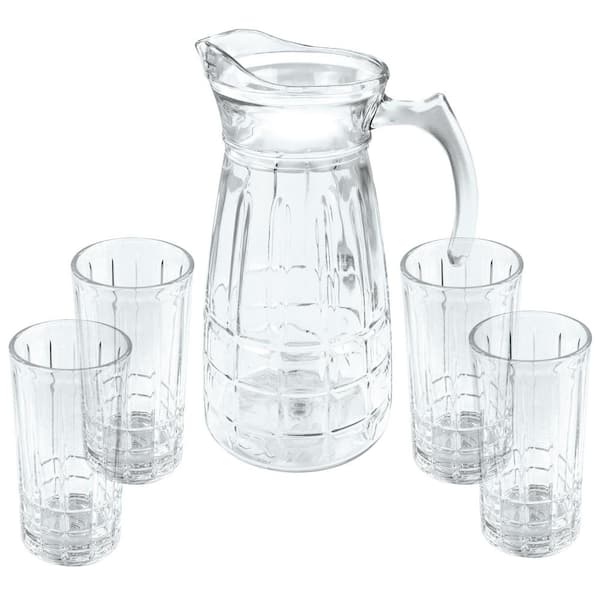 Gibson Home Jewelite Glass 1.7 qt. s Pitcher and Tumbler Set