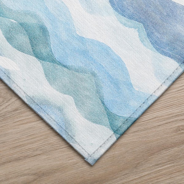 Surfside Blue 3 ft. x 5 ft. Geometric Indoor/Outdoor Area Rug