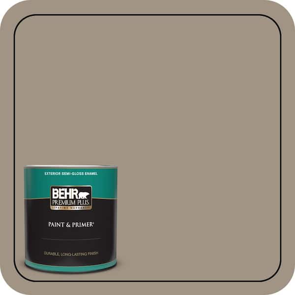 BEHR PREMIUM PLUS 1 qt. #PPU7-23 Rolling Pebble Semi-Gloss Enamel Exterior Paint & Primer