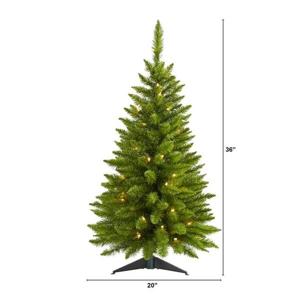 Nearly Natural 3 Ft Pre Lit Providence Pine Artificial Christmas Tree With 50 Warm White Lights T1454 The Home Depot
