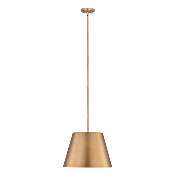 Unbranded Lilly 18 in. 1-Light Modern Gold Shaded Pendant Light with Modern Gold Steel Shade, No Bulbs Included