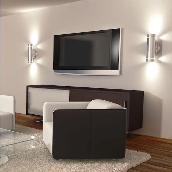 Artika 3 Way Stream Stainless Steel Modern Outdoor Hardwired Garage and Porch-Light Cylinder Sconce