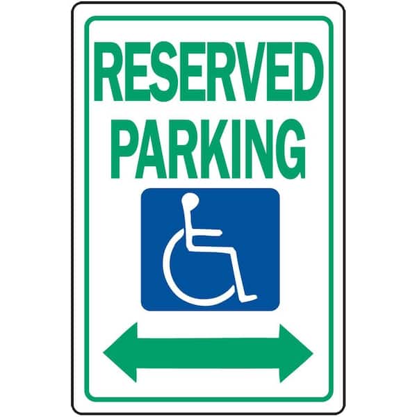 12" x HY-KO PROD Heavy Duty Handicapped Symbol Green Lettered Reserved Parking 