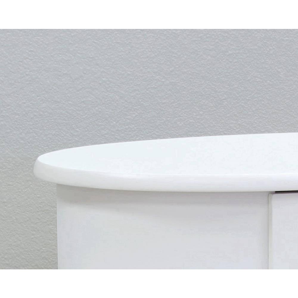 Classic Brandi White Oval End Table with Shelf