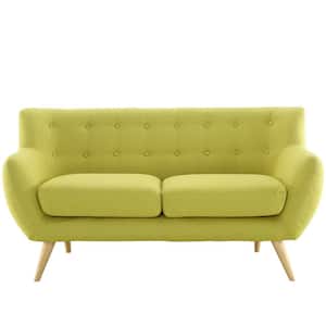 Remark 61.5 in. Wheatgrass Polyester 2-Seater Loveseat with Tapered Wood Legs