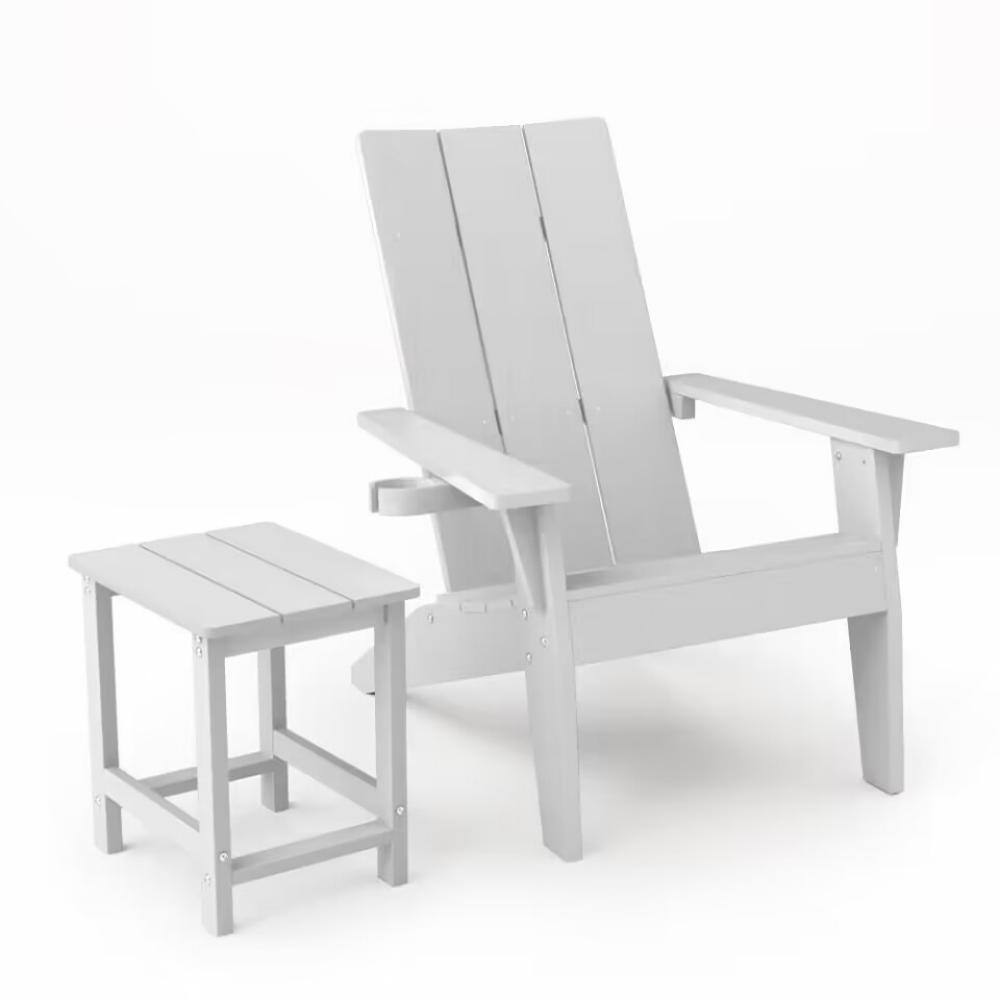 Mximu Oversize Modern White Plastic Outdoor Patio Adirondack Chair with ...