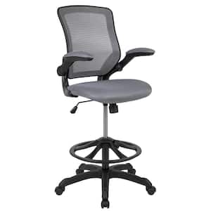 Mesh Adjustable Height Ergonomic Drafting Chair in Dark Gray