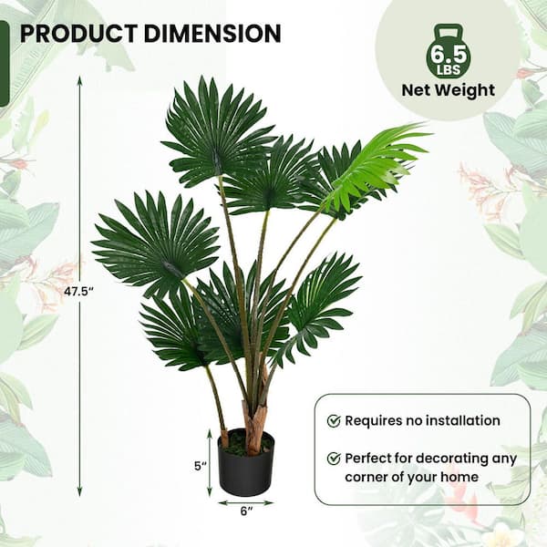 5' LARGE Artificial FAKE PALM TREE Plant Realistic Imitation Indoor/Outdoor  Yard