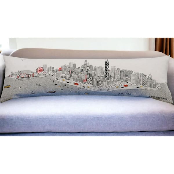 HomeRoots Cream Solid Polyester 14 in. x 45 in. Throw Pillow