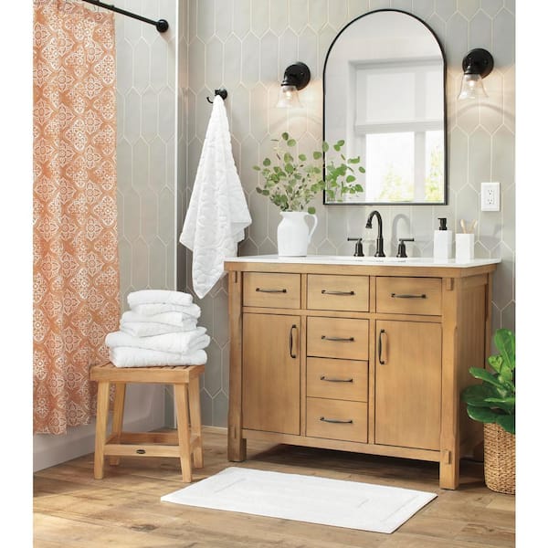 Classic 60 in. to 72 in. Fixed Shower Curtain Rod with Hooks in Oil Rubbed Bronze