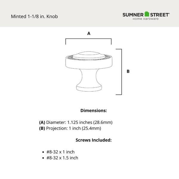 Minted 1.125 in. Satin Brass Small Knob