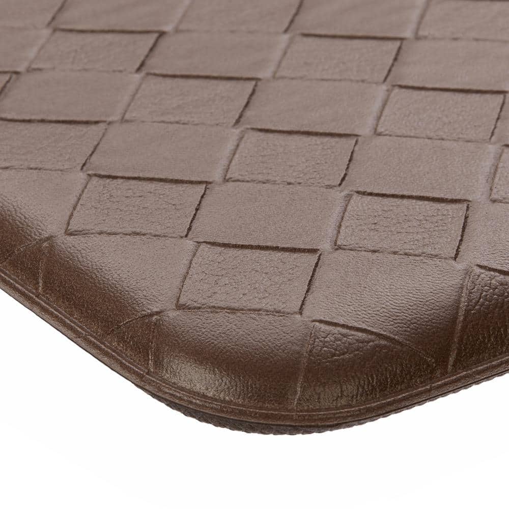 Mocha Brown PVC Anti-Fatigue Kitchen Mat 17.5" x 60"