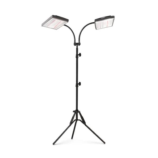 75 in. Adjustable Dual-Head Full Spectrum LED Grow Light with 4/8/12H Timer, Dimmable Standing Lamp for Indoor Plants