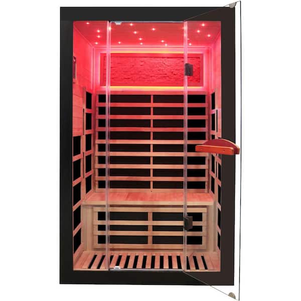 Moray 2-Person Indoor Oguman Infrared Sauna with 8 Far-infrared Carbon Crystal Heaters, 7 Color Starry Sky Ceiling Light