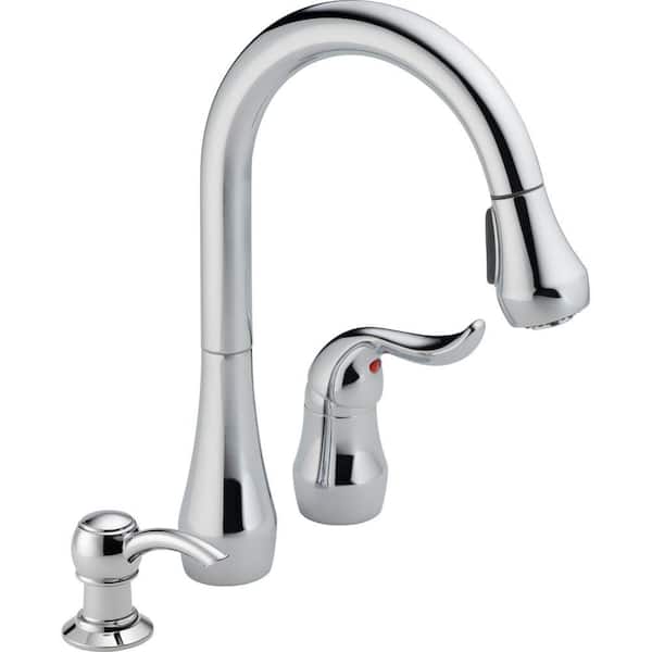 Peerless Apex Single-Handle Pull-Down Sprayer Kitchen Faucet with Soap Dispenser in Chrome