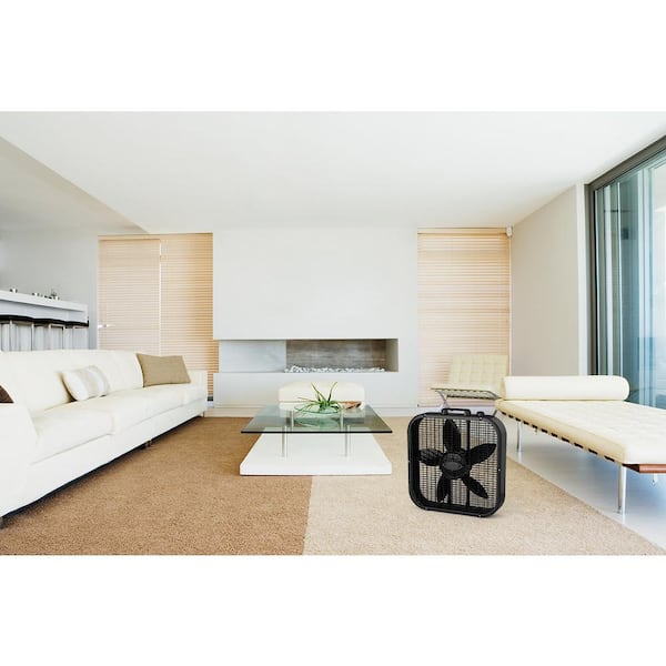 Lasko Black Box Fan 20 in. 3 Speed for Home with Save Smart