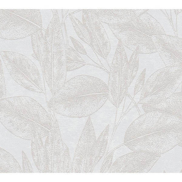 Advantage Suki Cream Leaves Wallpaper Sample