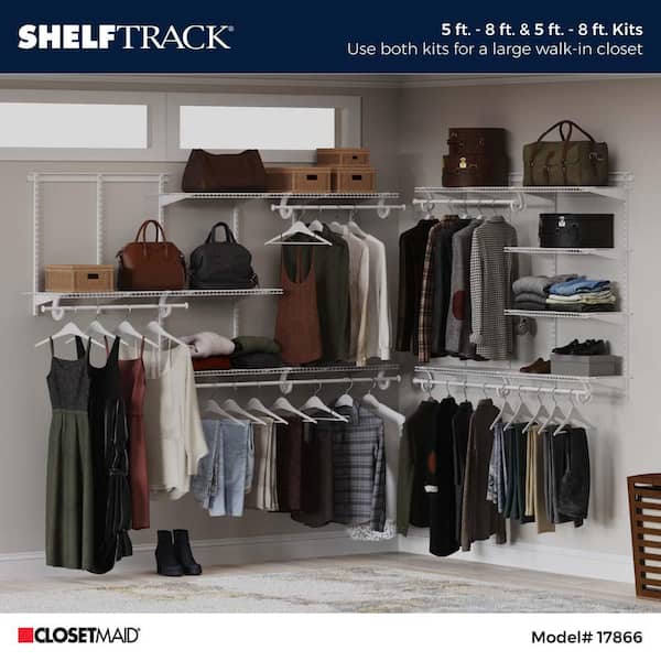 ClosetMaid ShelfTrack 4-ft to 6-ft x 13-in White Wire Closet Kit
