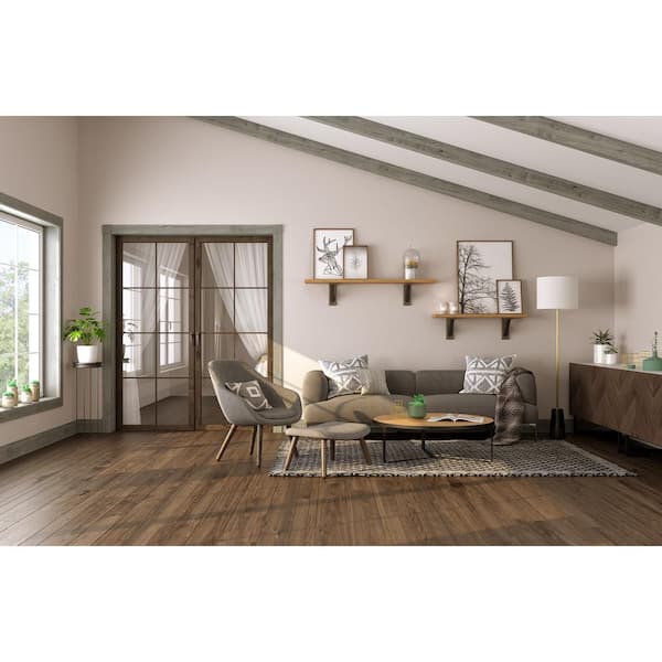 7/16 in. x 5-1/2 in. x 96 in. Prestained Gray Wood Base Moulding