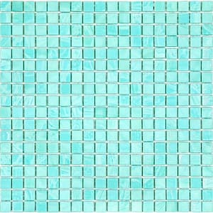 Skosh Glossy Mint Green 11.6 in. x 11.6 in. Glass Mosaic Wall and Floor Tile (18.69 sq. ft./case) (20-pack)