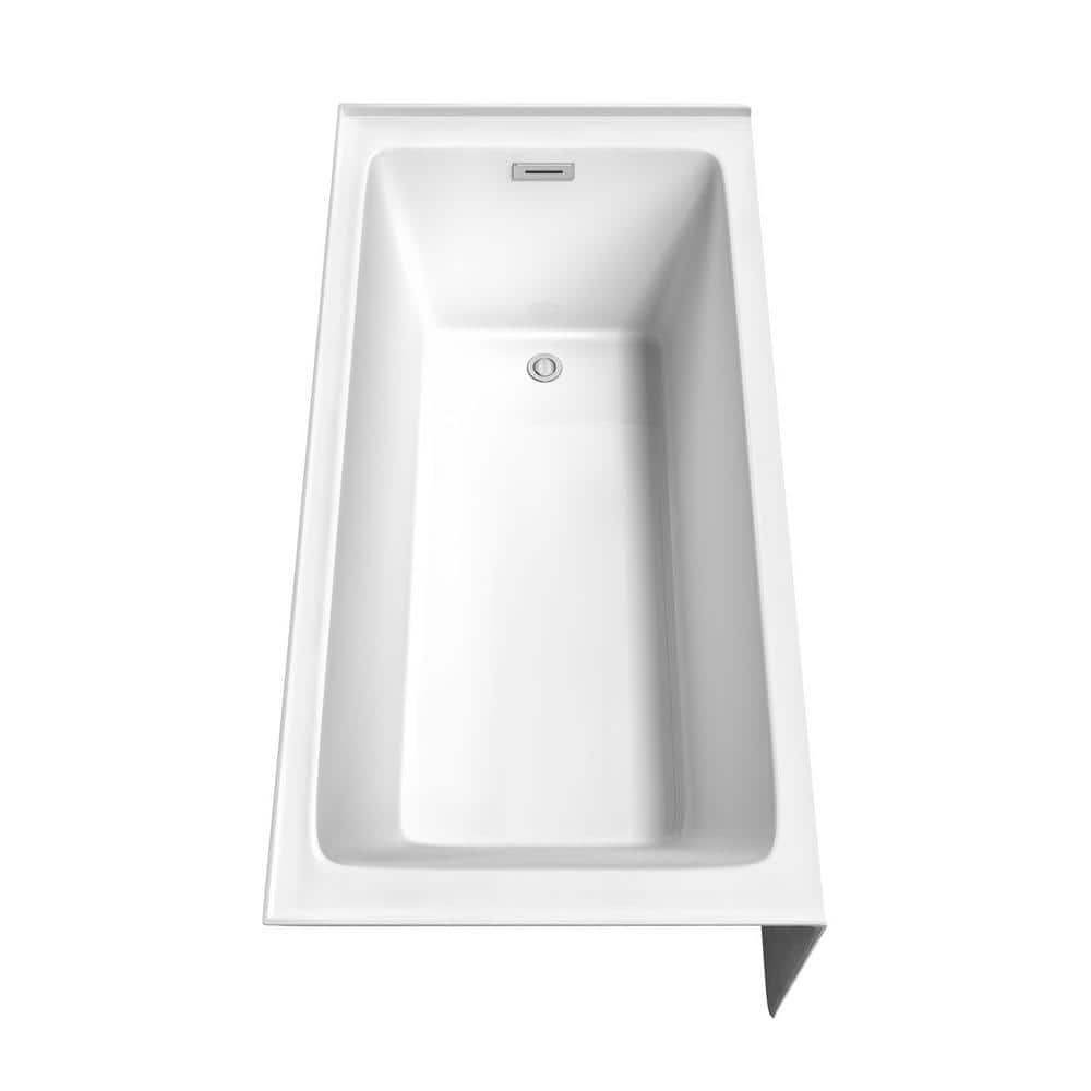 Grayley 60'' White Acrylic Alcove Soaking Bathtub