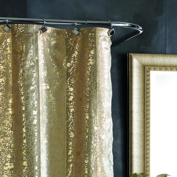 Piece Gold Polyester Shower Curtain 72, Shower Curtain With Sheer Window