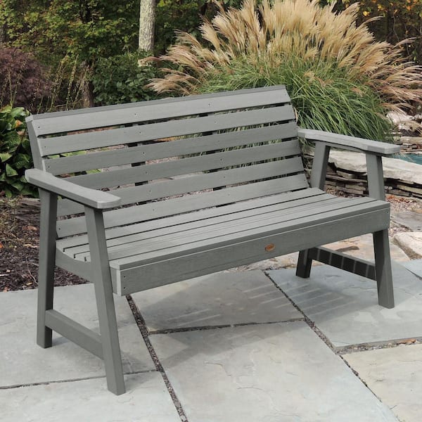 Highwood Weatherly 5 ft. 2-Person Coastal Teak Recycled Plastic Outdoor Garden Bench