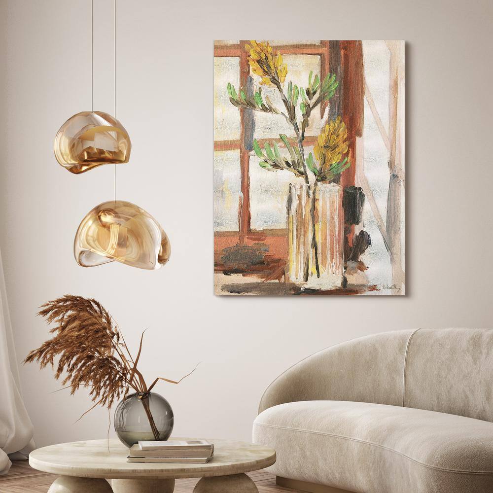 Timeless Serenity II Gold Metallic Shagreen Wrapped Canvas Wall Art