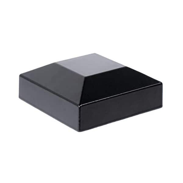 Afoxsos Aluminum Fence Post Caps Black Pyramid Cover for 2 x 2 Metal Wood Mailbox Posts Pressure Fit 1 Pack