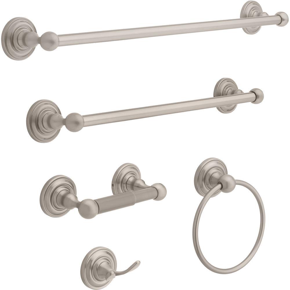 Brushed Nickel 18" Wall Mounted Towel Bar
