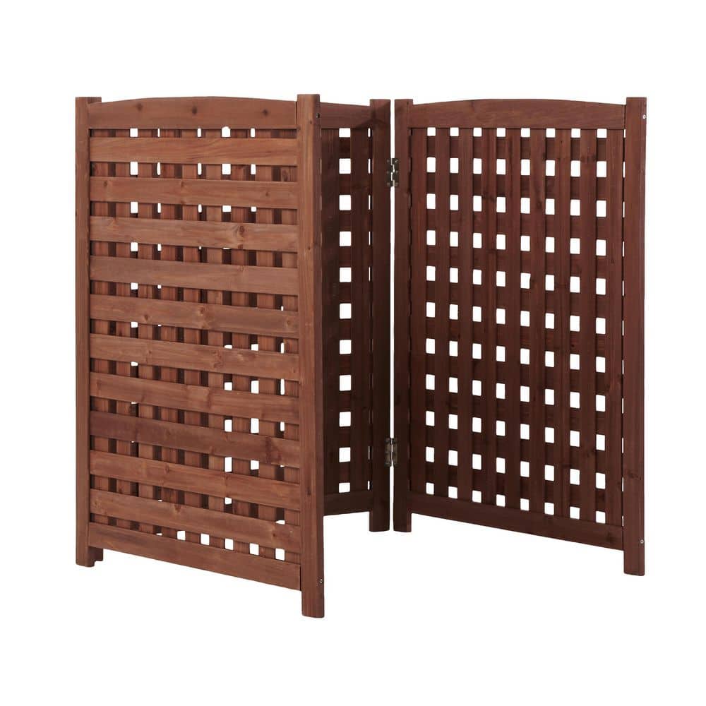32 in. W x 38 in. H Brown Solid Wood Outdoor Privacy Fence Screen with Optimized Air Flow for AC Unit and Garden price history on PriceWatchPro