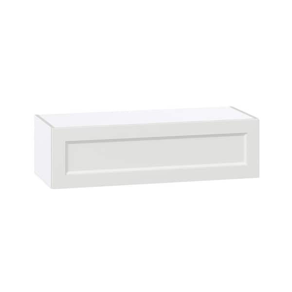 J COLLECTION Laramie 36 in. W x 14 in. D x 10 in. H Assembled Wall Bridge Kitchen Cabinet in Painted Bright White with Lift Up Door