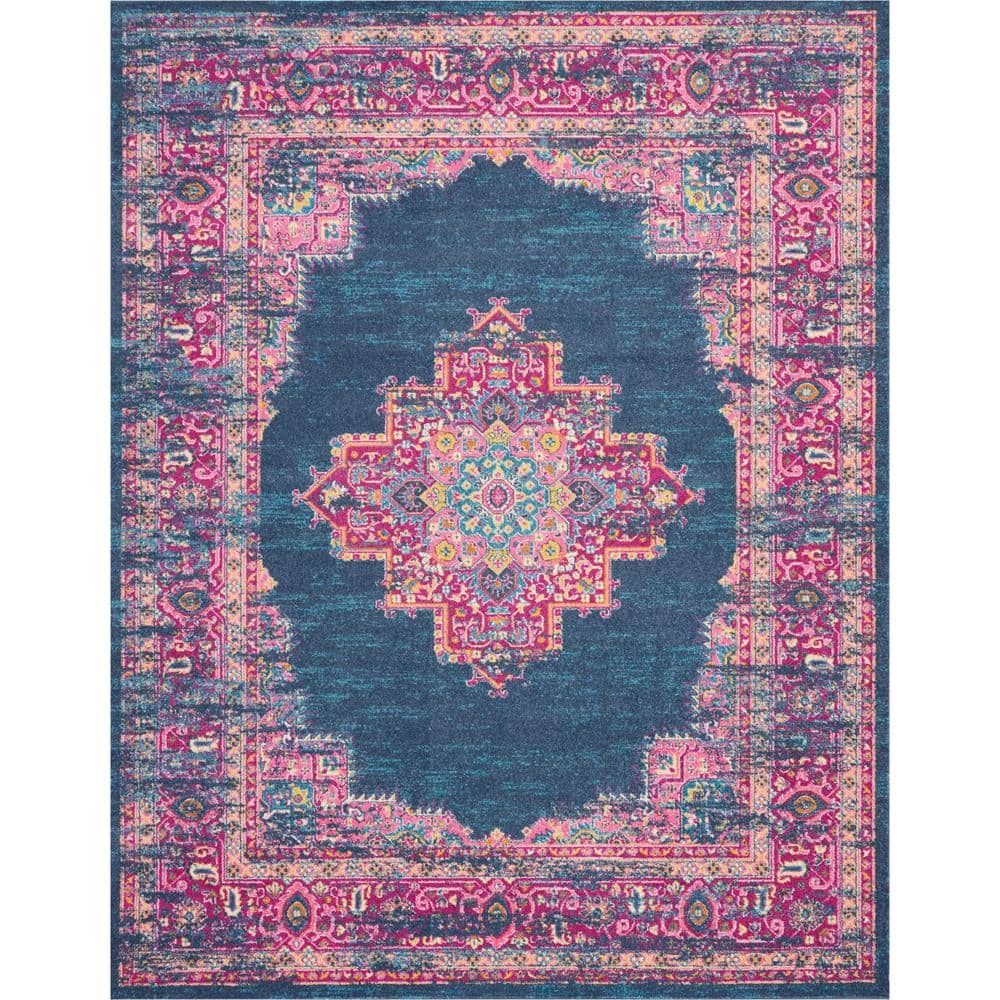 Nourison Passion Blue 8 ft. x 10 ft. Persian Vintage Area Rug